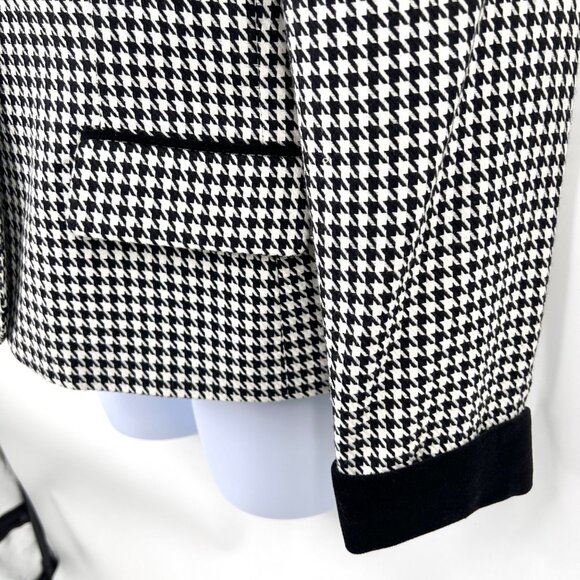 VINTAGE MORGAN MILLER HOUNDSTOOTH BLAZER JACKET W/ VELVET COLLAR/CUFFS - Picture 3 of 6
